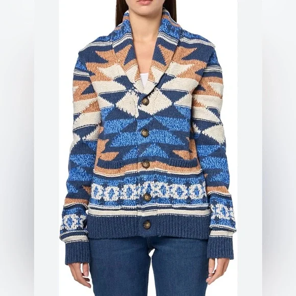 LUCKY BRAND WOMENS CARDIGAN SOUTHWESTERN AZTEC THICK COTTON SOFT MEDIUM - Picture 14 of 16